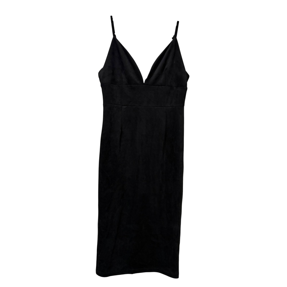 Lulus Black V-Neck Bodycon Dress Medium NWT